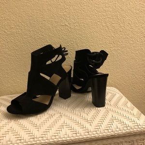 Black strapy heels